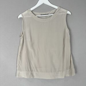 Caroline Freese Womens Top 42 Gray Silk Blouse Tank Made in Italy Minimalist